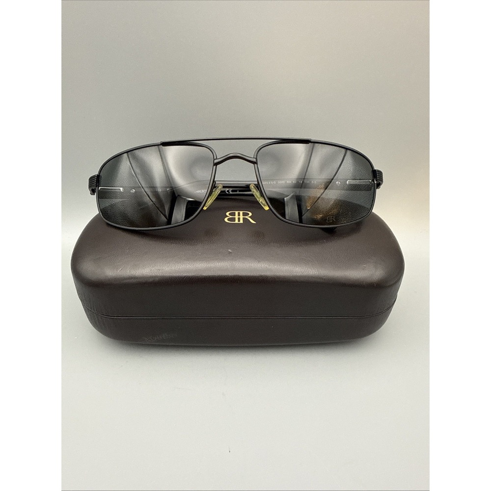 Banana Republic Authentic Men's "Charles" sunglasses-Black Metal Aviators w/case